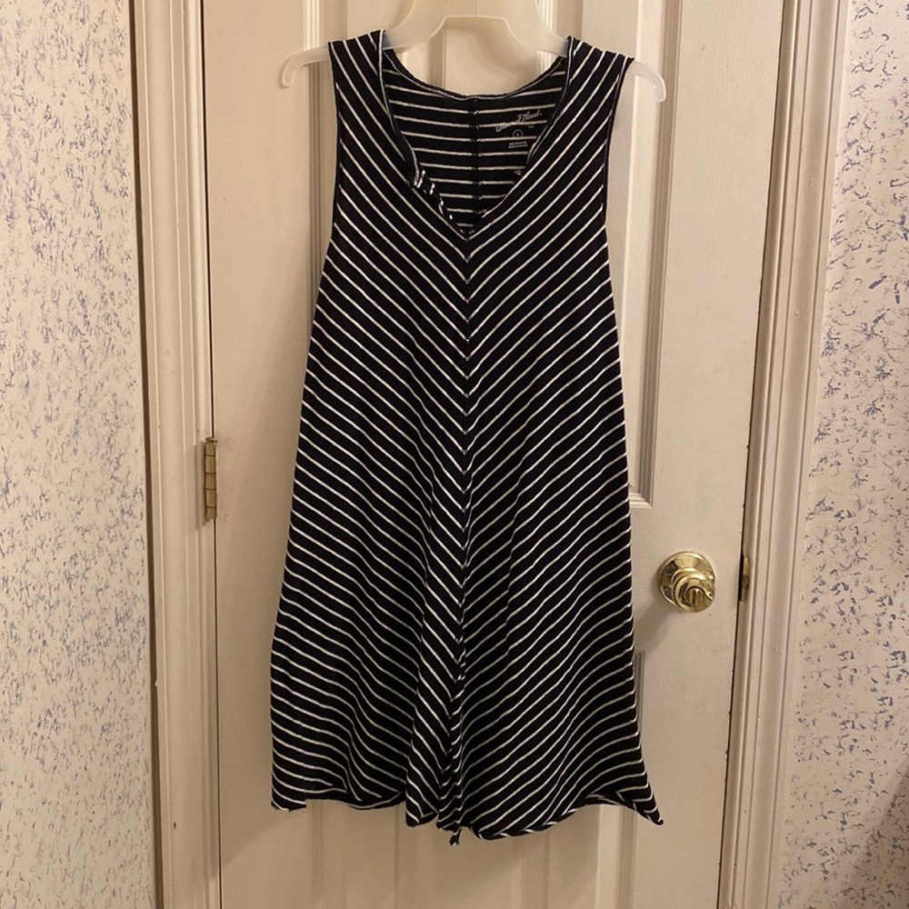 Black and white striped dress